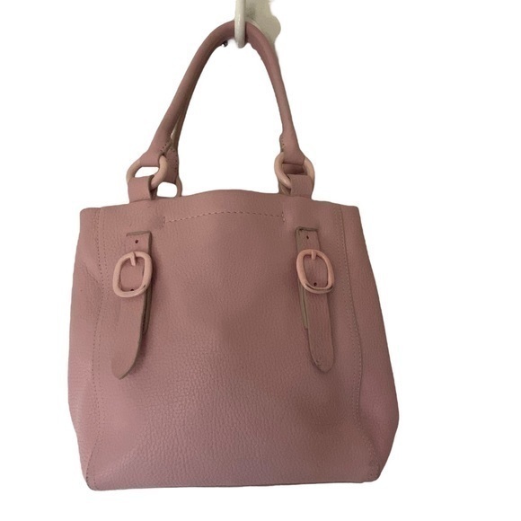 DKNY Pastel Baby Blush Pink Pebbled Leather Satchel Hand Bag - Picture 1 of 16